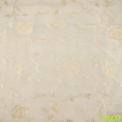 Dyeable Zari Work Shimmer Tissue Fabric F3734
